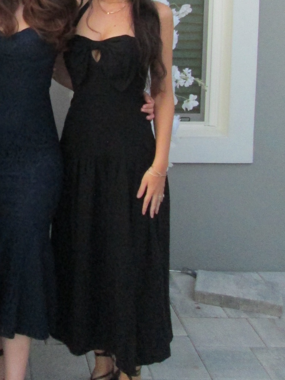 Astr Black Halter Midi Dress with Side Slit - Picture 3 of 3